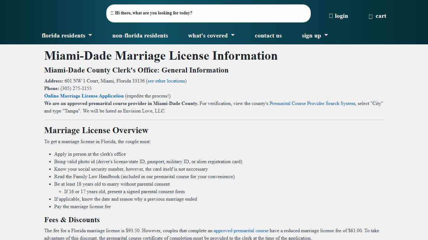 Miami-Dade Marriage License & Premarital Course Info